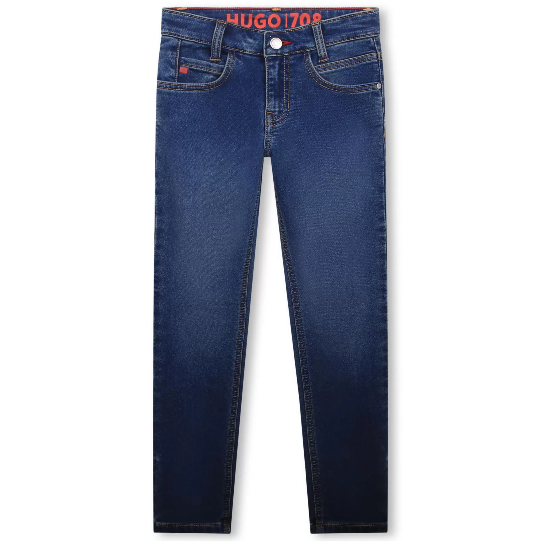 Jongen HUGO Aansluitende Jeans Met Label