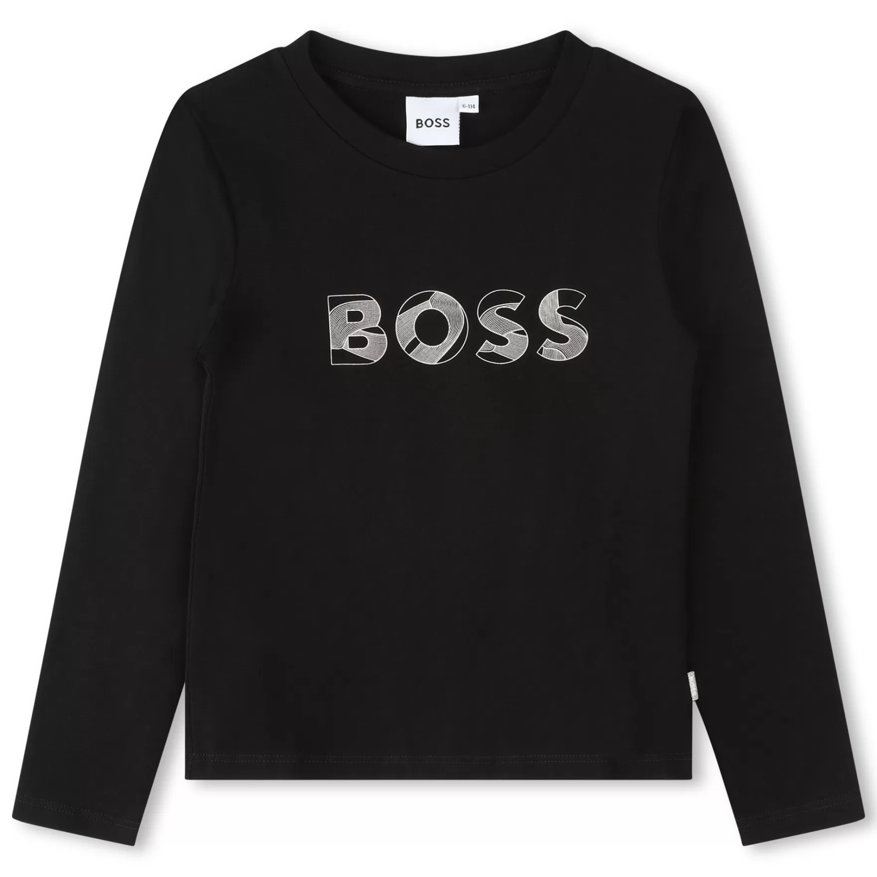 Meisje BOSS Katoenen T-Shirt Lange Mouwen