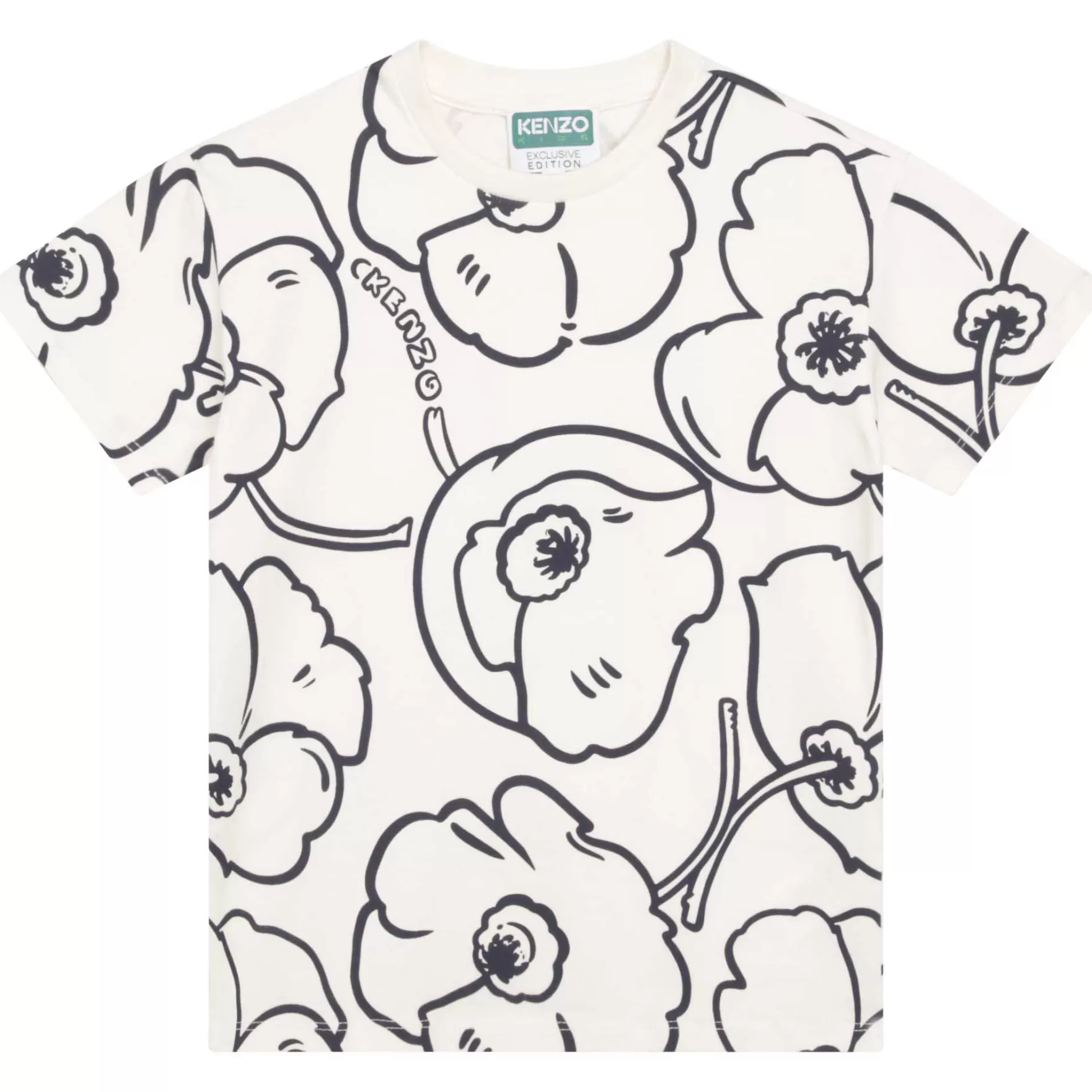 Jongen KENZO KIDS Katoenen T-Shirt Met Bloemen