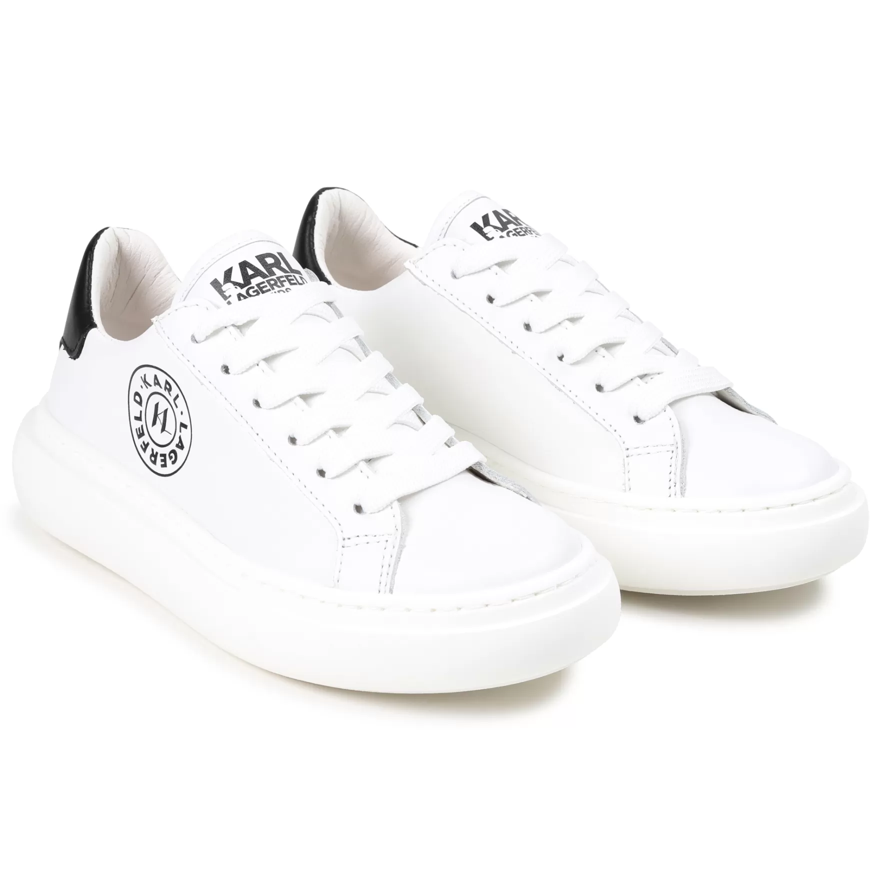 Jongen KARL LAGERFELD KIDS Lederen Sneakers Met Veters