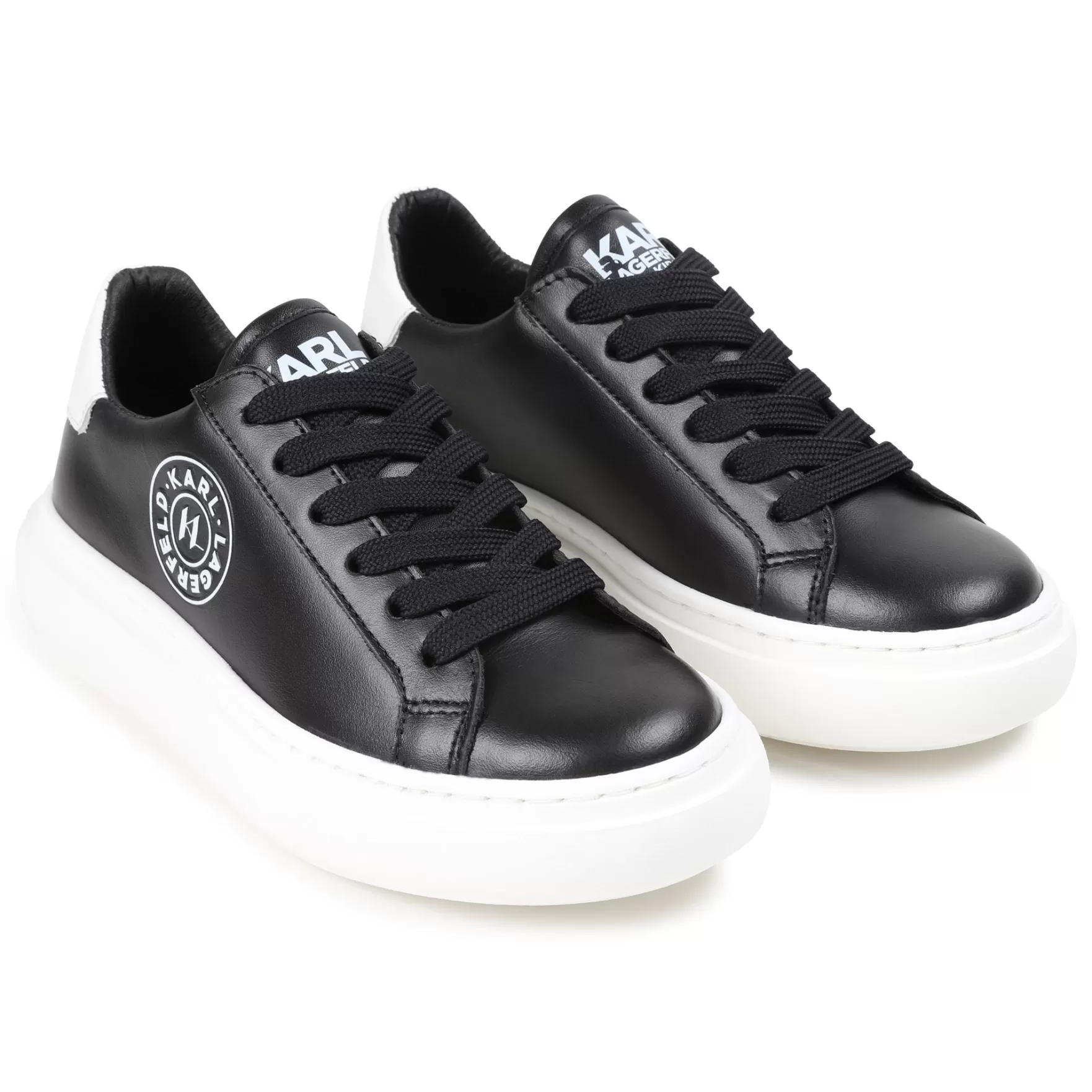 Jongen KARL LAGERFELD KIDS Lederen Sneakers Met Veters