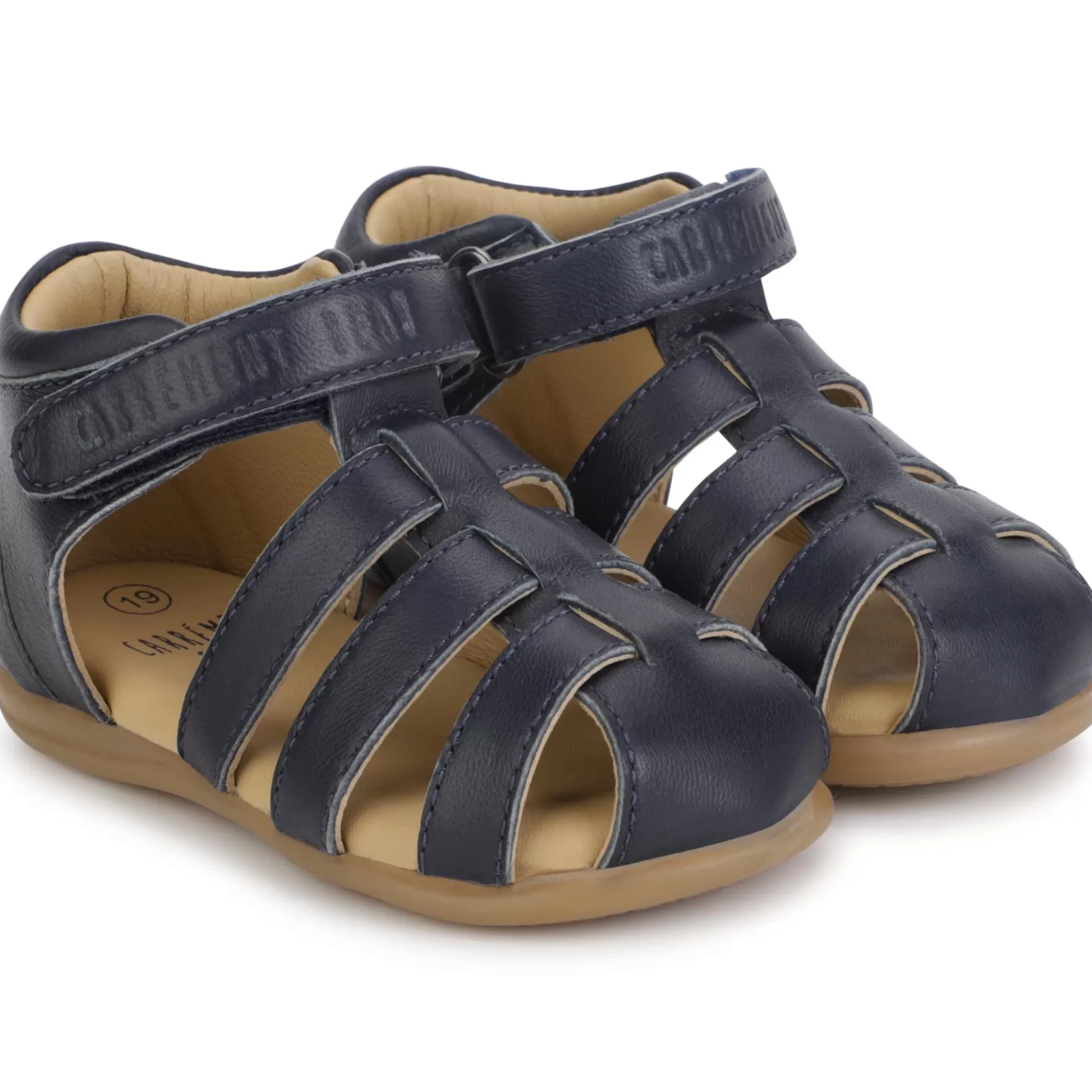 Jongen CARREMENT BEAU Leren Sandalen Met Klittenband