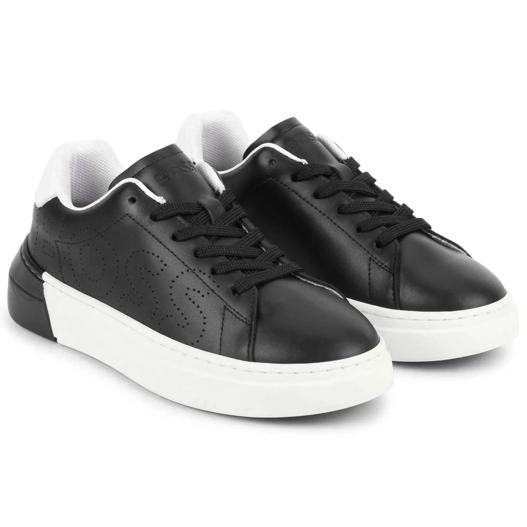 Jongen BOSS Leren Sneakers Met Veters