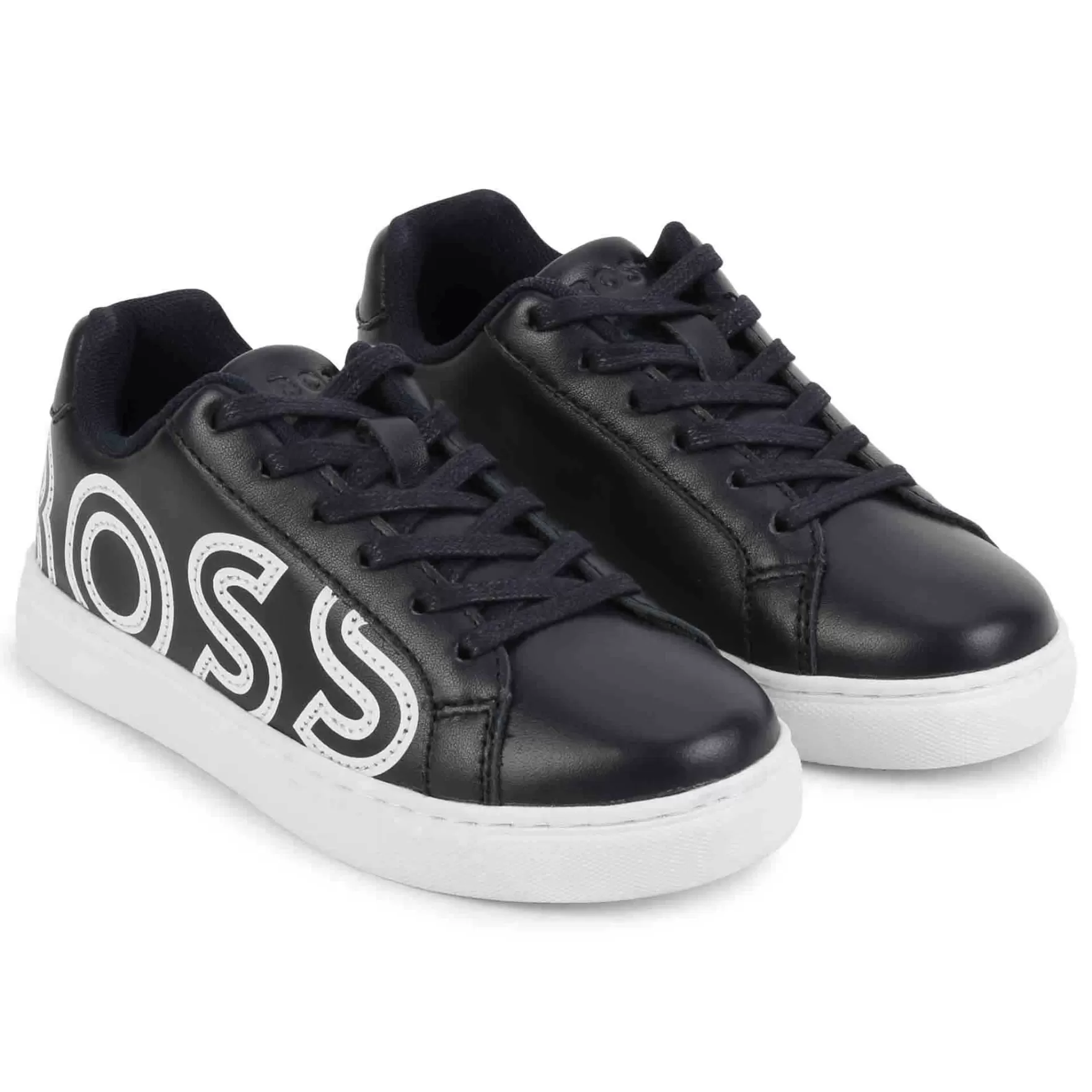 Jongen BOSS Leren Sneakers Met Veters