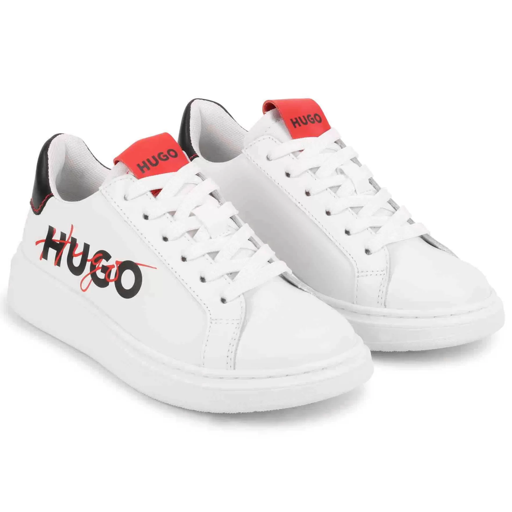 Jongen HUGO Leren Sneakers Met Veters