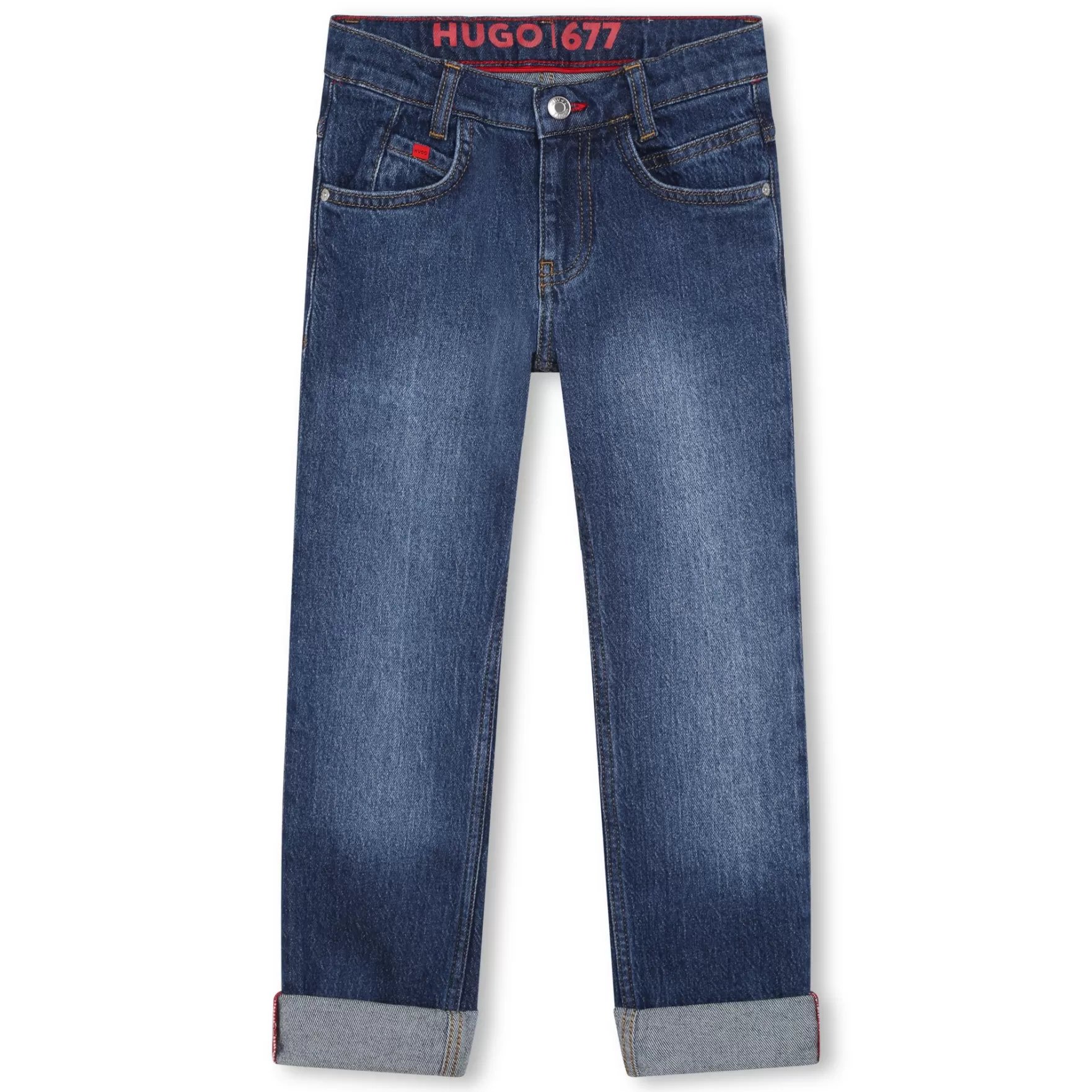 Jongen HUGO Rechte 5-Pocket-Jeans