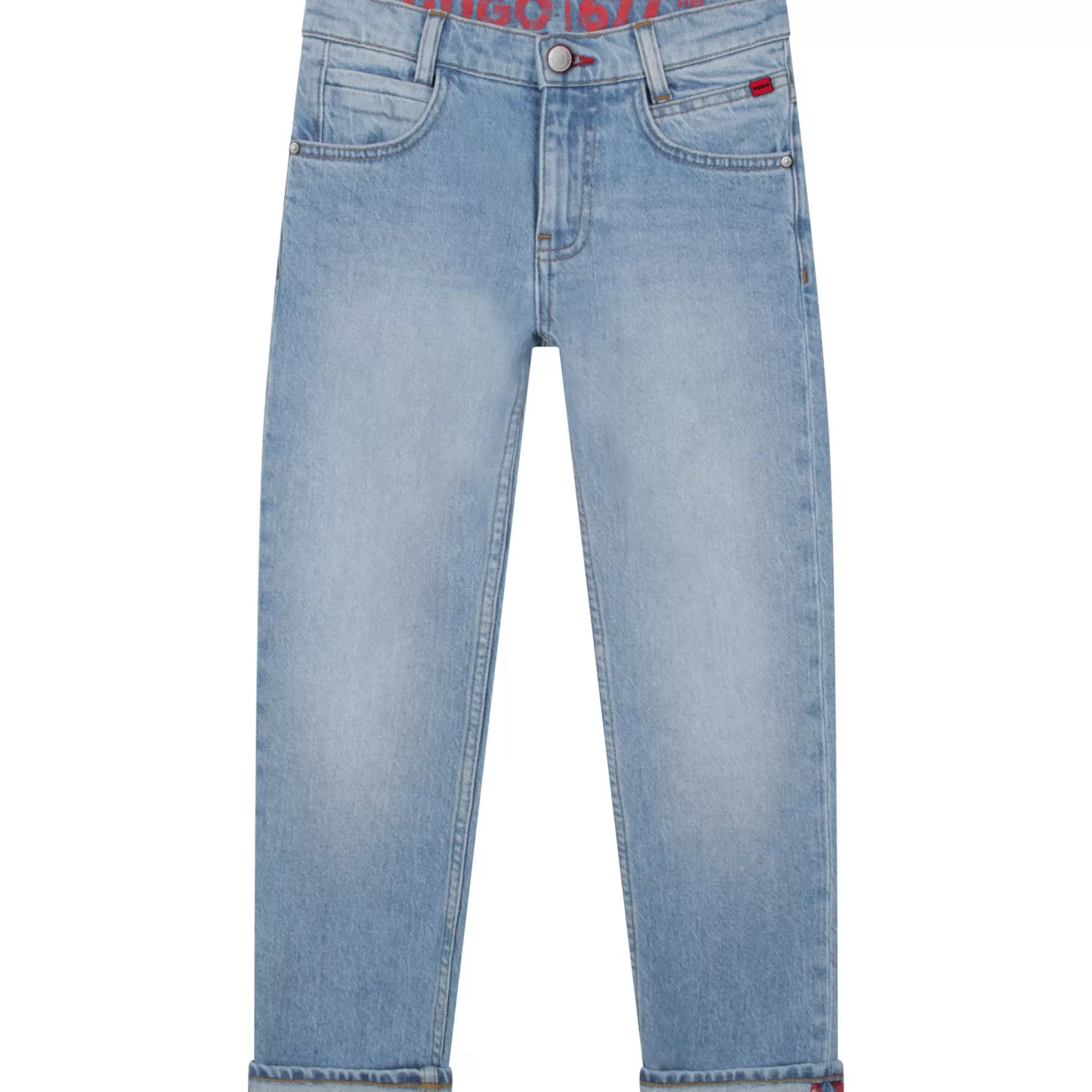 Jongen HUGO Rechte 5-Pocket-Jeans