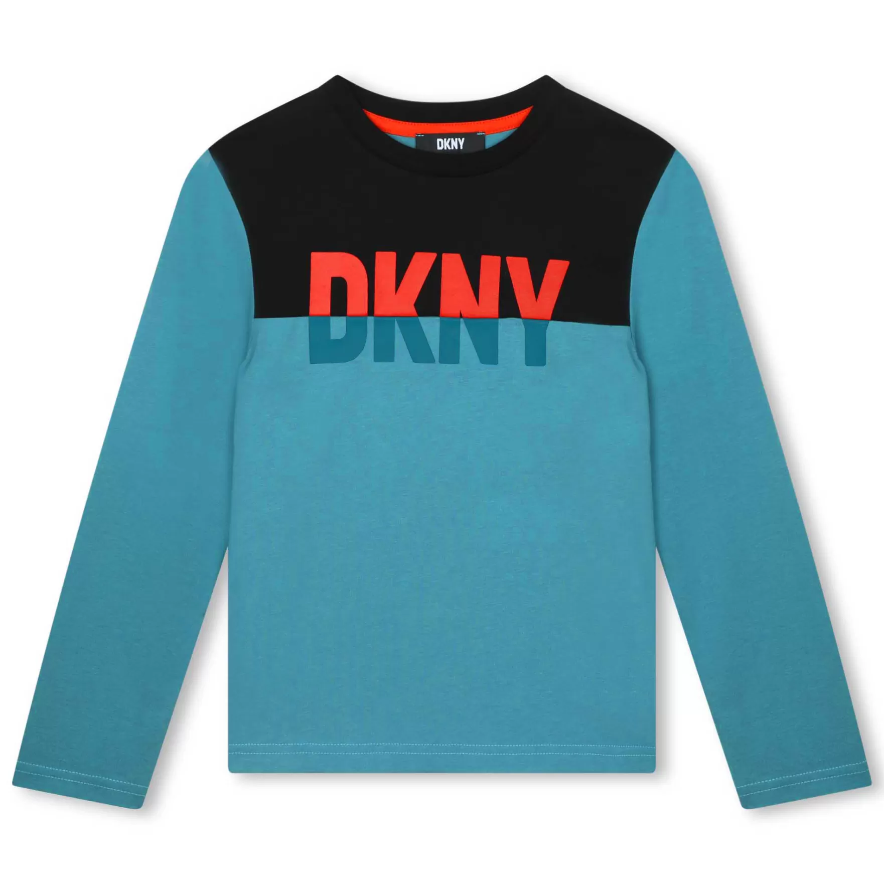 Jongen DKNY T-Shirt Met Deelnaad En Logo